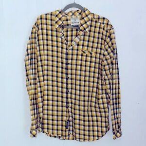 Barbour slim fit business casual preppy button up shirt Men’s L plaid colorful